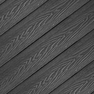 Dark grey composite decking laid, Dragon grain surface